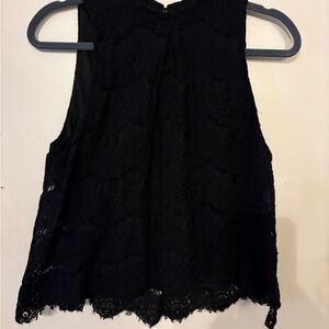Elegant Black Lace Sleeveless Top